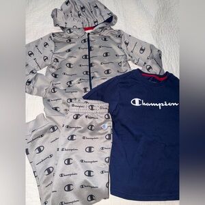 Champion Kids Blue and Gray Hoodie Set. Size 5t